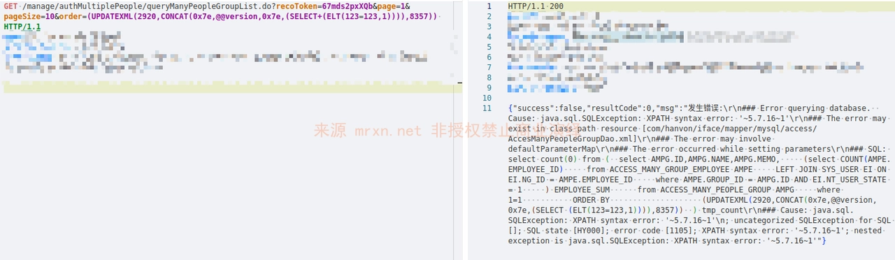 汉王e脸通综合管理平台 queryManyPeopleGroupList.do SQL注入漏洞